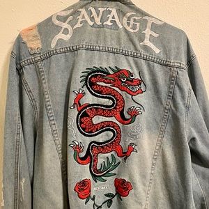 carbon denim jean jackets XXL mens